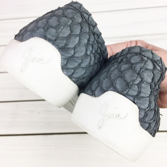 Joie Snake Embossed Leather Slip On Sneakers 41 - Picture 6 of 7